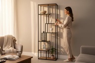 REGAŁ SŁUPEK LOFTOWY INDUSTRIALNY DO SALONU BIURA PÓŁKA METALOWY NA KSIĄŻKI