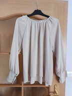 BLUZKA ELEGANCKA BEŻ OZDOBNE GUZIKI L