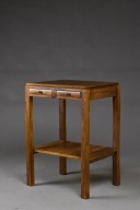 Konsola modernistyczna, Polska, lata 30., fornir orzechowy, po renowacji