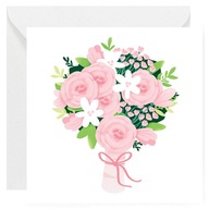 Kartka okolicznościowa – Bukiet Ślubny | Prezent dla Nowożeńców – 14×14 cm