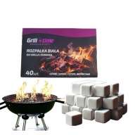 PODPAŁKA DO GRILLA ROZPAŁKA PIECA KOMINKA BIAŁA 40 SZTUK KOSTKI