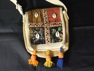 Mała torebka damska patchwork z muszelkami