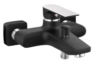 Bateria wannowo-prysznicowa ścienna Ferro Algeo Square czarny