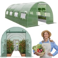 TUNEL FOLIOWY OGRODOWY SZKLARNIA MOCNA KONSTRUKCJA NA WARZYWA 8 OKIEN 10M2