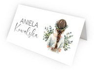 Winietki komunijne na komunię dla dziewczynki na stół PERSONALIZACJA