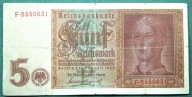 BANKNOT DO KOLEKCJI NIEMCY 5 MAREK 1942