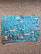 Pocztówka Beskid Sądecki mapa opr. H. Balicka-Fribes