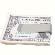 SREBRNY MINI KLIPS NA BANKNOTY SPINKA NA KARTY STAL VINTAGE SMART XSHOP