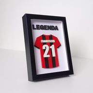 Koszulka piłkarska 3D z imieniem i numerem + napis 3D w ramce | Wzór: Pasy