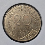 *FRANCJA [0112]*20 centymów CENTIMES 1995 Piąta Republika, Marianna Rośliny