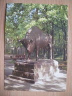 Spała Żubr - rzeźba w parku. KAW