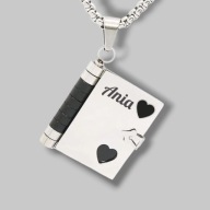 Zawieszka wisiorek książka - grawer gratis - napis - prezent