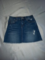 Jeansowa strzępiona spódnica 134/140