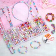 ZESTAW KORALIKÓW DO ROBIENIA BRANSOLETEK NASZYJNIKÓW KORALIKI DIY PREZENT