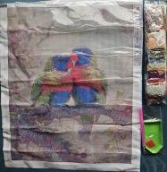 ZESTAW DO HAFTU DIAMENTOWEGO DIY 40X50CM PAPUGI