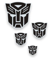 4x Naklejka AUTOBOT 45-125mm TRANSFORMERS Znak Nalepka OPTIMUS PRIME Kolory