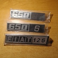 NOWY ORYGINALNY ZNACZEK FIAT 126p EMBLEMAT 650S 650 fiat 126 NA TYLNĄ KLAPĘ