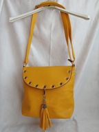 torebka żółta damska eko skóra miejska średnia na ramię