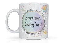 Kubek z imieniem dla emerytki pożegnanie praca na prezent