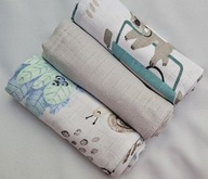 Pieluszki dla dzieci Tetrowe 70x80cm KOLOROWA 100% BAWEŁNA zestaw 3 szt