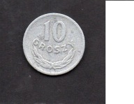 Polska - 10 gr. groszy 1961r. aluminium - PRL moneta.