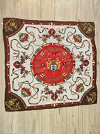 duża apaszka szal chusta chustka jedwabna jedwab silk barok 81x86cm