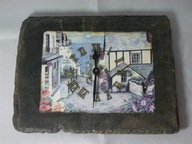 Zegar obraz na kamiennej płytce