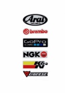NAKLEJKI NA MOTOR MOTOCYKL ARAI BREMBO NGK DAINESE