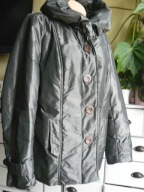 TOMEX płaszcz 50 oliwka zielony khaki błyszczący!