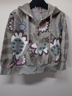 bluza dziewczęca popielata biała różowa