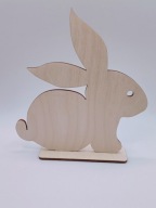 Zając ze sklejki królik decoupage na podstawce Wielkanoc 15cm