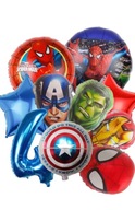 Balony AVENGERS Cyfra 4 Zestaw Spiderman, Hulk, IRON Man, Kapitan America