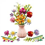 KLOCKI KONSTRUKCYJNE BUKIET KWIATÓW WAZON KREATYWNY PREZENT 756 EL.