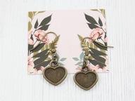 kolczyki SERCA serduszka vintage retro brąz postarzane boho gypsy folk NB63