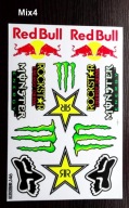 NAKLEJKI MONSTER ENERGY RED BULL Alpinestars Fox Mix mtb Rockstar !