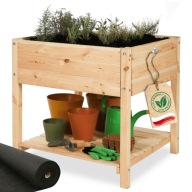 DONICA NA NOGACH ZIELNIK WARZYWNIAK NA TARAS SKRZYNIA DREWNIANA 78x78cm EKO