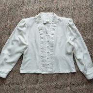 Bluzka damska wizytowa biała rozpinana z haftem seria Canda f.C&A r.44