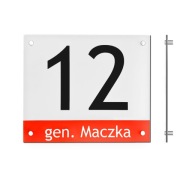 Tablica adresowa Dibond 29x25 biała Dystanse