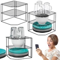 PÓŁKA KUCHENNA METALOWA NA BLAT NAROŻNA STOJAK ORGANIZER REGAŁ DO SZAFKI