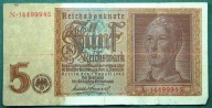 BANKNOT DO KOLEKCJI NIEMCY 5 MAREK 1942