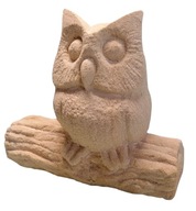 RĘCZNIE RZEŹBIONA SOWA Z PIASKOWCA RZEŹBA DO DOMU OGRODU UNIKAT RĘKODZIEŁO