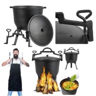 KOCIOŁEK EMALIOWANY ŻELIWNY 10L GARNEK MYŚLIWSKI WĘGIERSKI NA OGNISKO GRILL