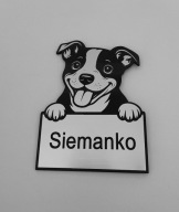 Tabliczka informacyjna uwaga Pies amstaff