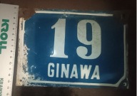 Stara emaliowana tabliczka adresowa,