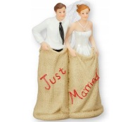 Figurka dla nowożeńców JUST MARRIED wys.13 cm dekoracja na tort, prezent