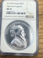 50 zł SSA Zygmunt August 2017 NGC MS 70 MAX NOTA IDEAŁ