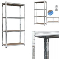 REGAŁ MAGAZYNOWY METALOWY WCISKANY 4 PÓŁKI GARAŻOWY DO PIWNICY 174x80x40