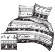 pościel bawełna lux 180x200 + 2x70x80 zamek B 564-2 sweterek szary