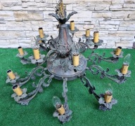 Żyrandol mosiężny katedralny kościelny duży ciężki lampa oświetlenie