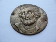 ŚWIĘTY ANDRZEJ BOBOLA PAMIĄTKA Z KANONIZACJI-PLAKIETA-BLASZKA RZYM 1938